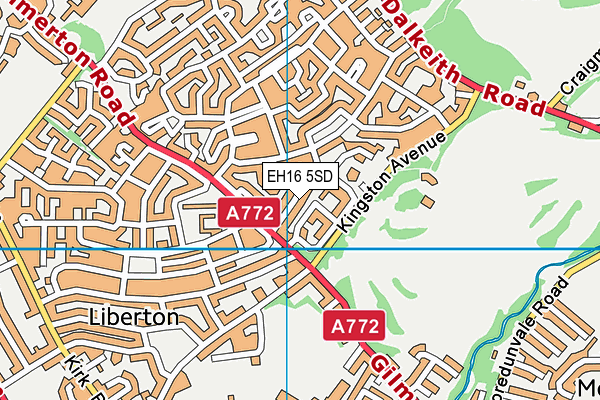 EH16 5SD map - OS VectorMap District (Ordnance Survey)