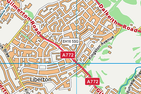 EH16 5SG map - OS VectorMap District (Ordnance Survey)