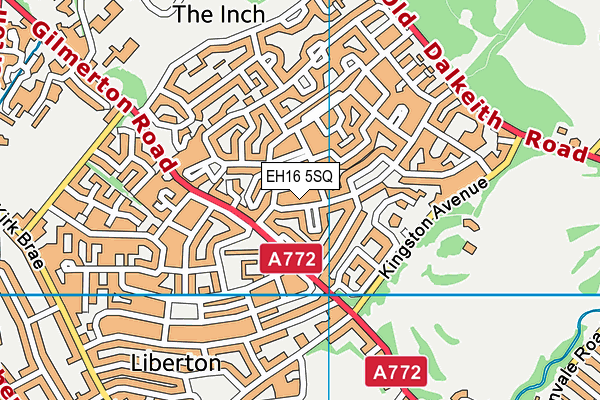 EH16 5SQ map - OS VectorMap District (Ordnance Survey)