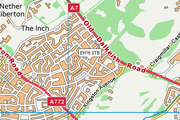 EH16 5TB map - OS VectorMap District (Ordnance Survey)