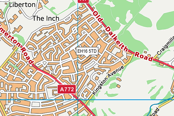EH16 5TD map - OS VectorMap District (Ordnance Survey)