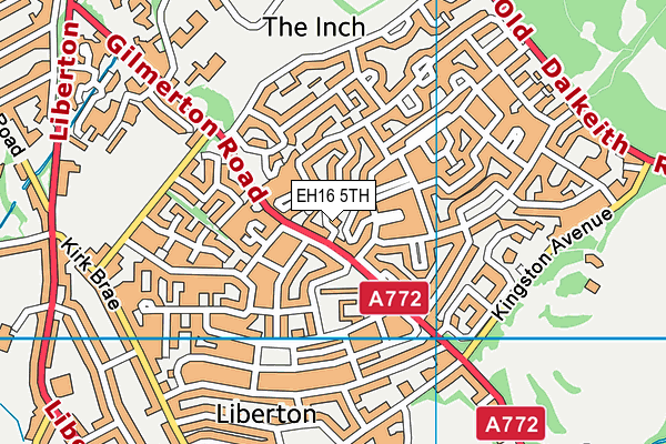 EH16 5TH map - OS VectorMap District (Ordnance Survey)