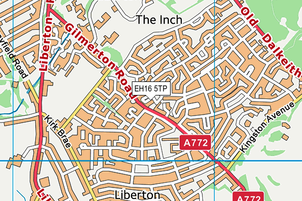 EH16 5TP map - OS VectorMap District (Ordnance Survey)