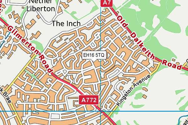 EH16 5TQ map - OS VectorMap District (Ordnance Survey)