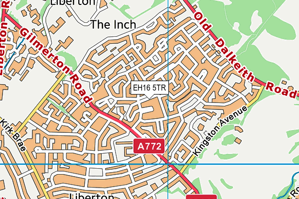 EH16 5TR map - OS VectorMap District (Ordnance Survey)