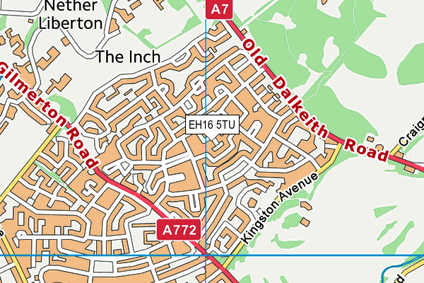 EH16 5TU map - OS VectorMap District (Ordnance Survey)