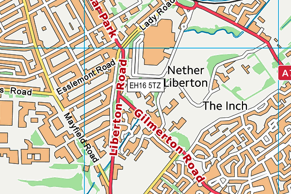 EH16 5TZ map - OS VectorMap District (Ordnance Survey)