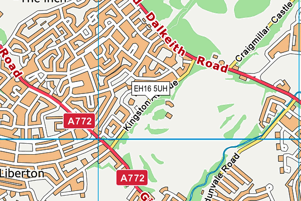 EH16 5UH map - OS VectorMap District (Ordnance Survey)