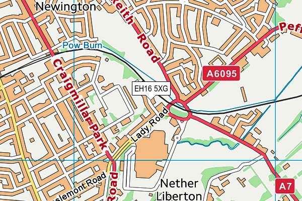 EH16 5XG map - OS VectorMap District (Ordnance Survey)