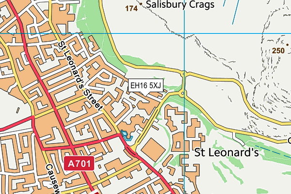 EH16 5XJ map - OS VectorMap District (Ordnance Survey)