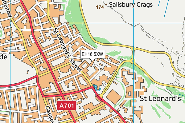 EH16 5XW map - OS VectorMap District (Ordnance Survey)