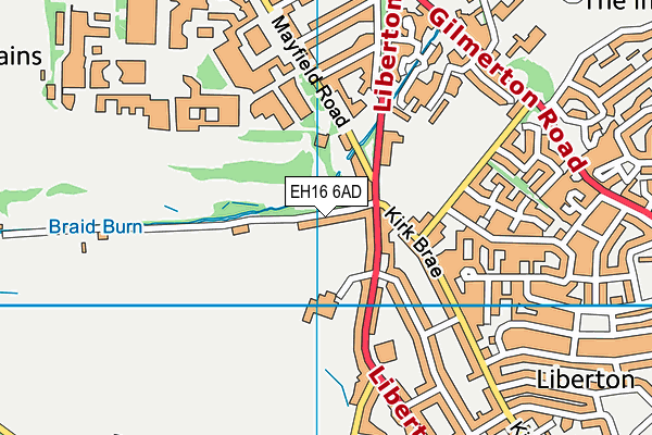 EH16 6AD map - OS VectorMap District (Ordnance Survey)