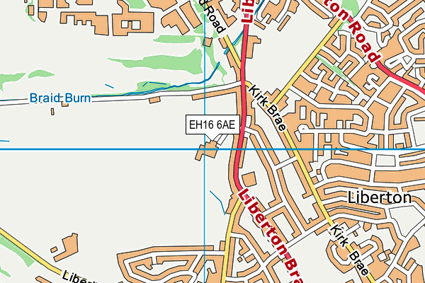EH16 6AE map - OS VectorMap District (Ordnance Survey)