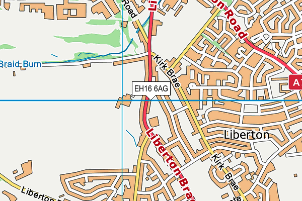 EH16 6AG map - OS VectorMap District (Ordnance Survey)