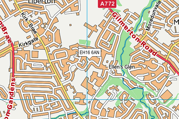 EH16 6AN map - OS VectorMap District (Ordnance Survey)