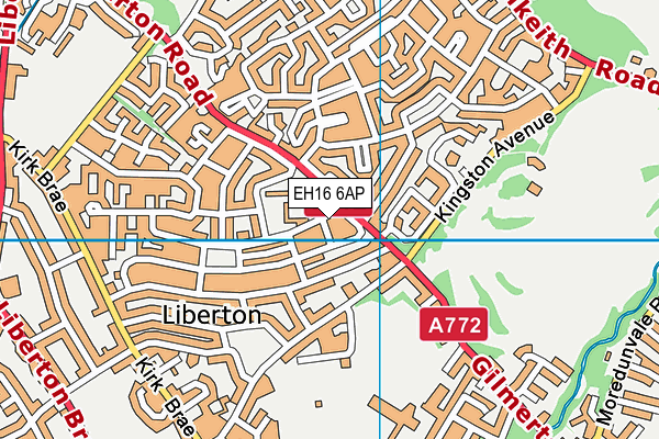 EH16 6AP map - OS VectorMap District (Ordnance Survey)