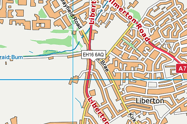 EH16 6AQ map - OS VectorMap District (Ordnance Survey)