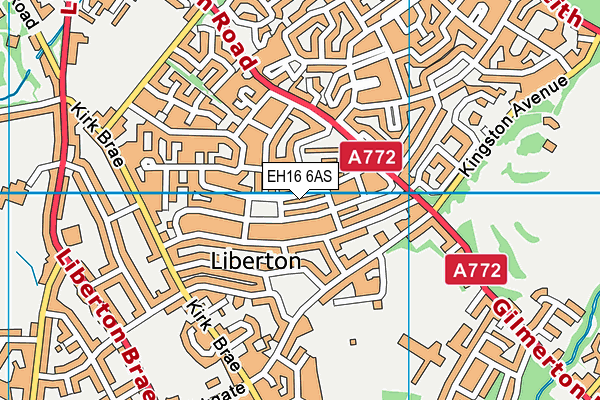 EH16 6AS map - OS VectorMap District (Ordnance Survey)