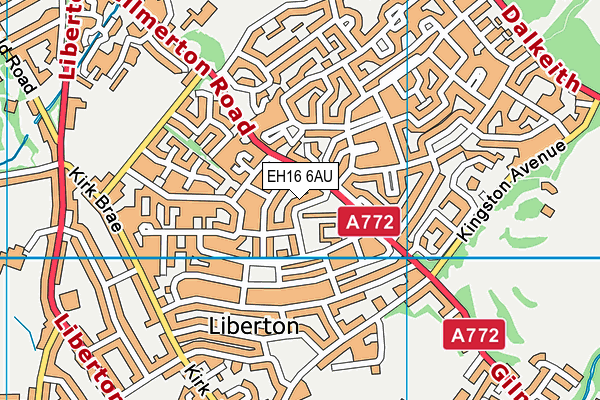 EH16 6AU map - OS VectorMap District (Ordnance Survey)