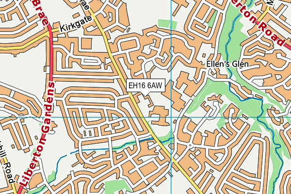 EH16 6AW map - OS VectorMap District (Ordnance Survey)