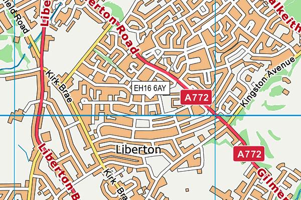 EH16 6AY map - OS VectorMap District (Ordnance Survey)