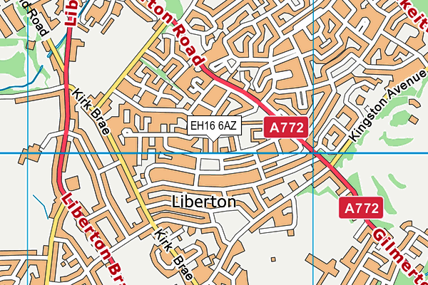 EH16 6AZ map - OS VectorMap District (Ordnance Survey)