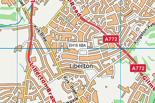 EH16 6BA map - OS VectorMap District (Ordnance Survey)