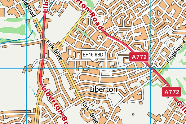 EH16 6BD map - OS VectorMap District (Ordnance Survey)