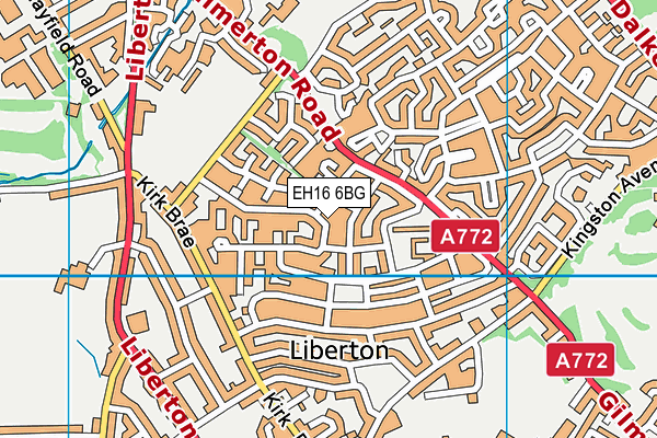 EH16 6BG map - OS VectorMap District (Ordnance Survey)