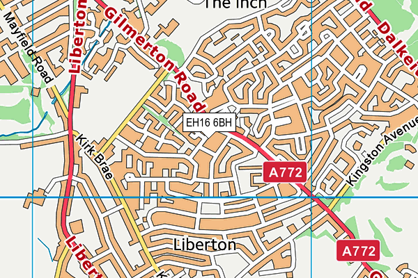 EH16 6BH map - OS VectorMap District (Ordnance Survey)