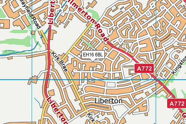 EH16 6BL map - OS VectorMap District (Ordnance Survey)
