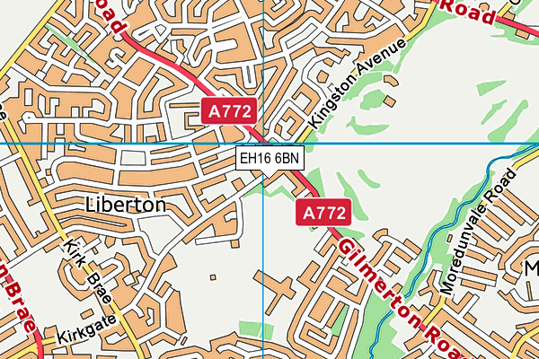 EH16 6BN map - OS VectorMap District (Ordnance Survey)