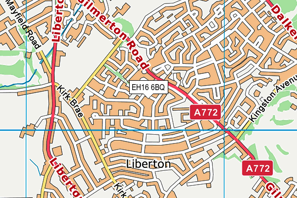 EH16 6BQ map - OS VectorMap District (Ordnance Survey)