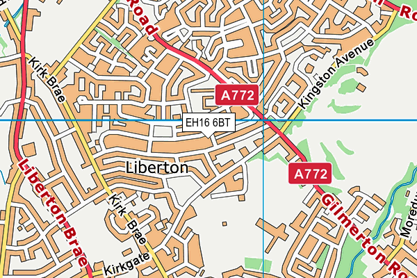 EH16 6BT map - OS VectorMap District (Ordnance Survey)