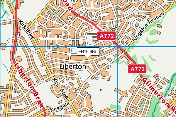 EH16 6BU map - OS VectorMap District (Ordnance Survey)