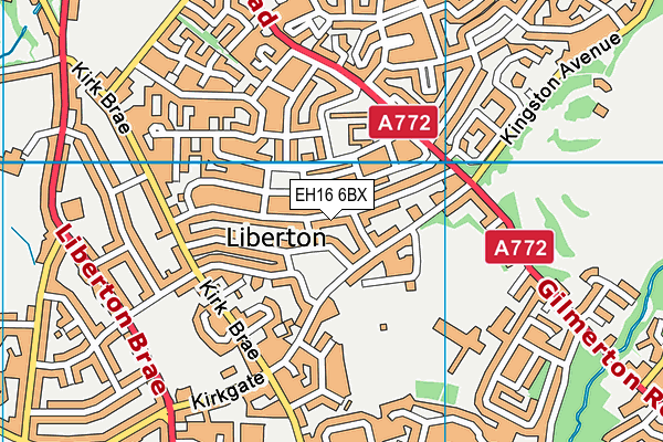 EH16 6BX map - OS VectorMap District (Ordnance Survey)