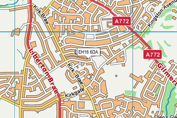 EH16 6DA map - OS VectorMap District (Ordnance Survey)