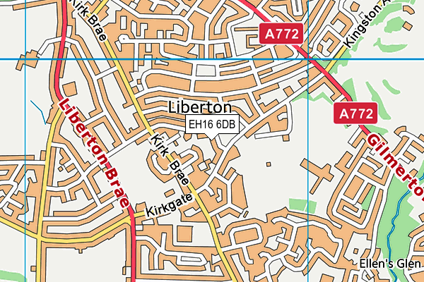 EH16 6DB map - OS VectorMap District (Ordnance Survey)