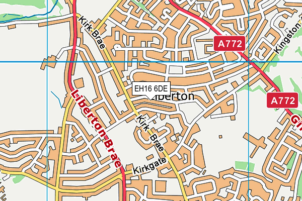 EH16 6DE map - OS VectorMap District (Ordnance Survey)