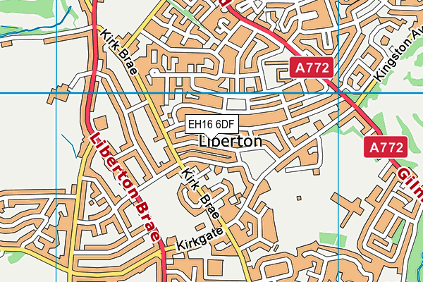 EH16 6DF map - OS VectorMap District (Ordnance Survey)