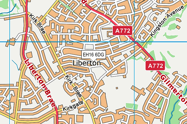 EH16 6DG map - OS VectorMap District (Ordnance Survey)