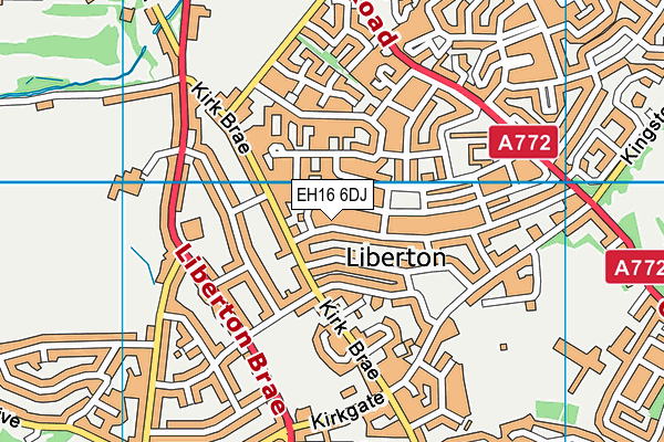 EH16 6DJ map - OS VectorMap District (Ordnance Survey)