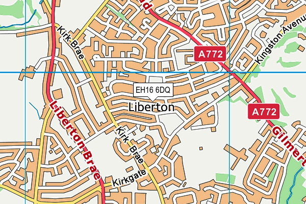 EH16 6DQ map - OS VectorMap District (Ordnance Survey)