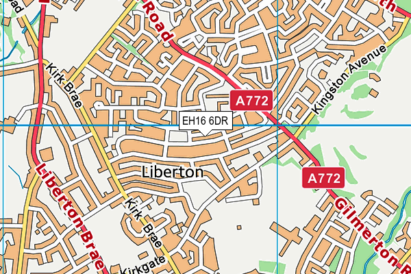 EH16 6DR map - OS VectorMap District (Ordnance Survey)