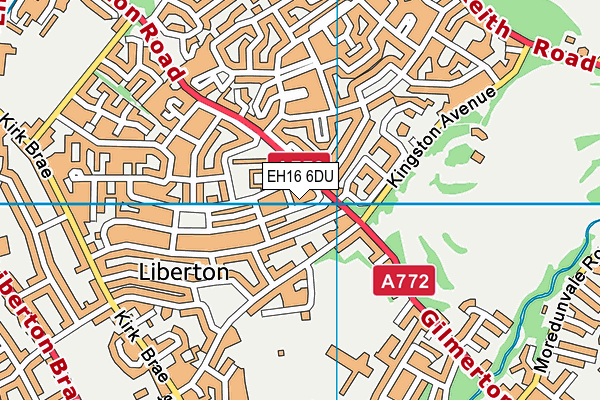 EH16 6DU map - OS VectorMap District (Ordnance Survey)