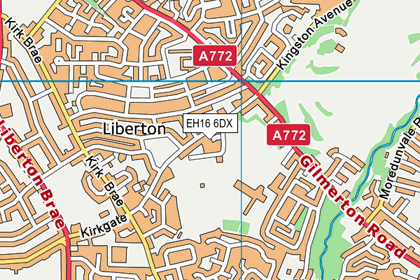 EH16 6DX map - OS VectorMap District (Ordnance Survey)