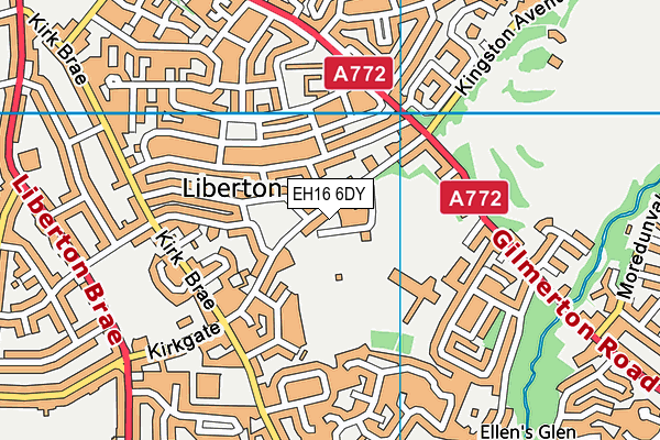 EH16 6DY map - OS VectorMap District (Ordnance Survey)