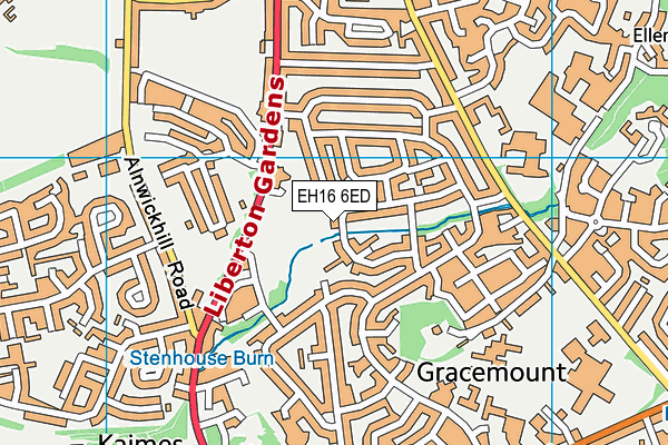 EH16 6ED map - OS VectorMap District (Ordnance Survey)