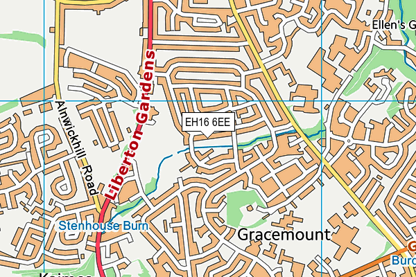 EH16 6EE map - OS VectorMap District (Ordnance Survey)