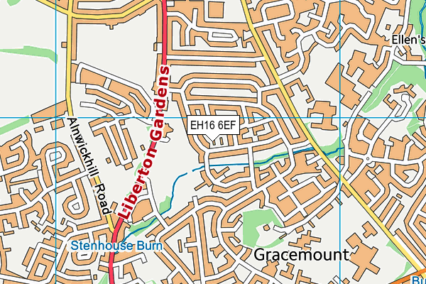 EH16 6EF map - OS VectorMap District (Ordnance Survey)